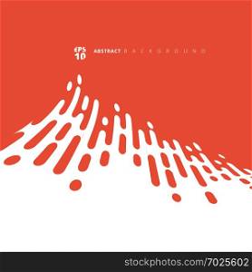 Abstract red or orange rounded lines halftone distort transition. Vector Background Illustration