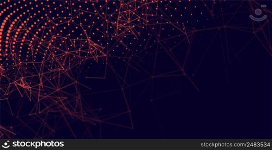 abstract red particles digital technology background design
