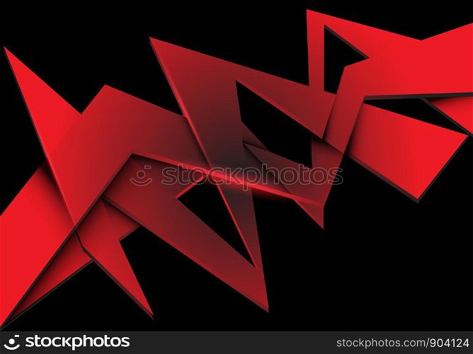 Abstract red polygon overlap on black design modern futuristic background vector illustration.