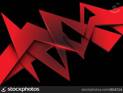 Abstract red polygon overlap on black design modern futuristic background vector illustration.