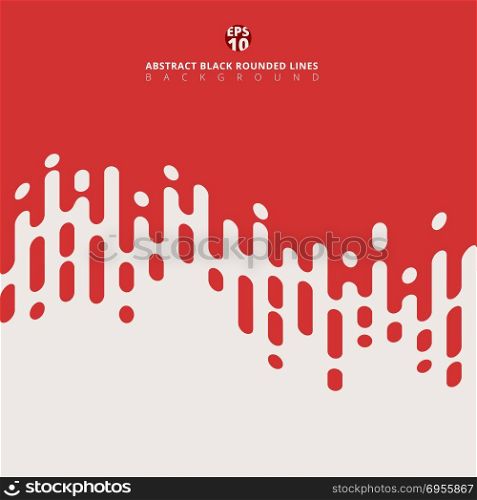 Abstract red Rounded wave Lines Halftone Transition. Vector Background Illustration