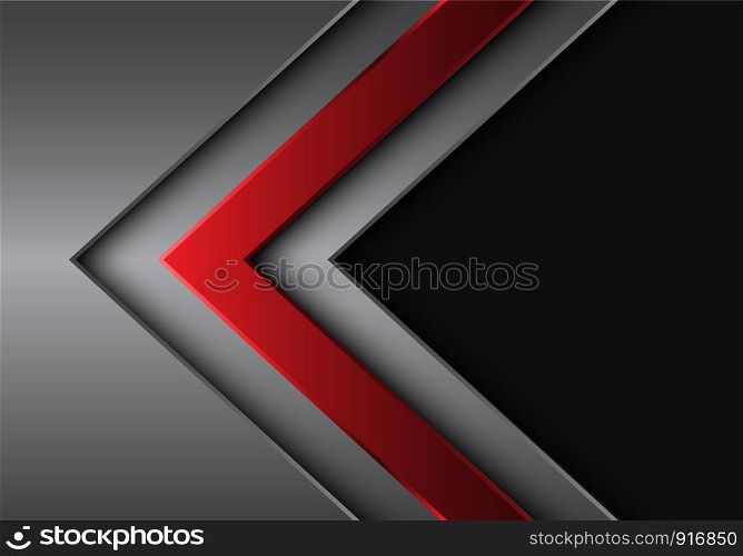 Abstract red silver arrow direction with grey blank space design modern futuristic background vector illustration.