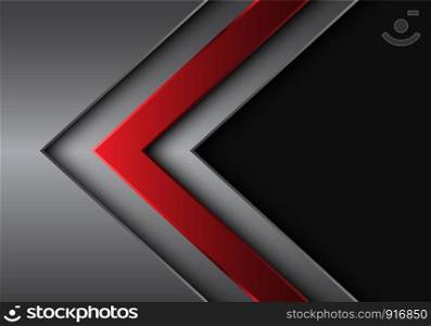 Abstract red silver arrow direction with grey blank space design modern futuristic background vector illustration.