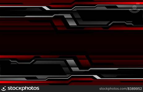 Abstract red silver black cyber geometric design modern futuristic background vector 
