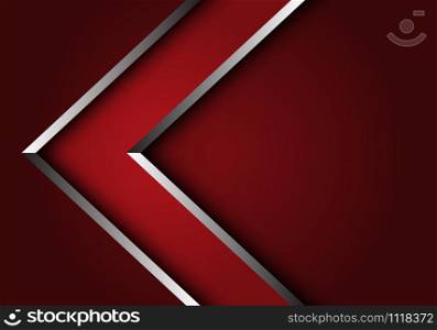 Abstract red silver line arrow direction design modern luxury futuristic background vector illustration.