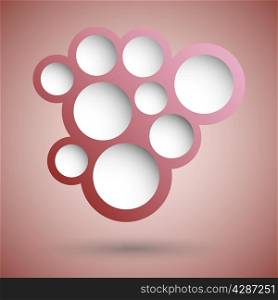 Abstract red speech bubble background, stock vector