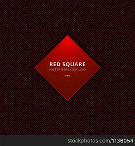Abstract red square border seamless pattern on black background. Geometric lines repeating design textile. Vector illustration