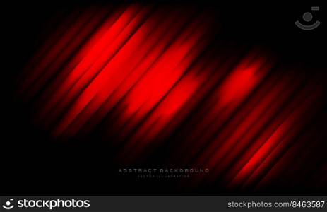 Abstract red stripe blur geometric on black design modern background vector illustration.