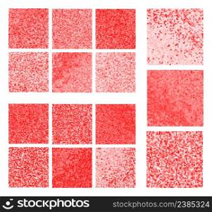 Abstract red technology background. Red mosaic vector background. Abstract red background set