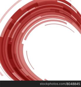 Abstract red technology circles distorted background, stock vector