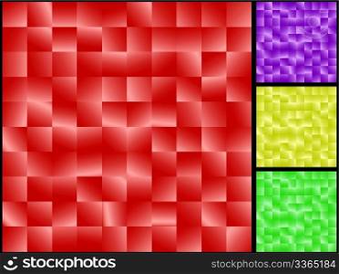 Abstract red tiles seamless background. Vector illustration for you design. Added purple, green and yellow variants.
