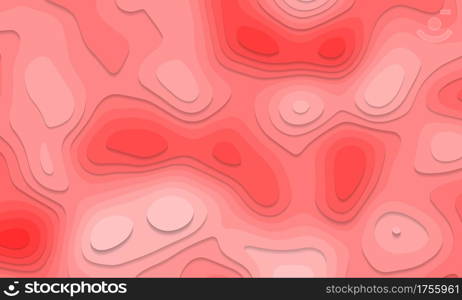 Abstract red tone paper cut layers overlap art background texture vector illustration.