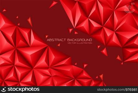 Abstract red tone triangle 3D design modern futuristic background vector illustration.
