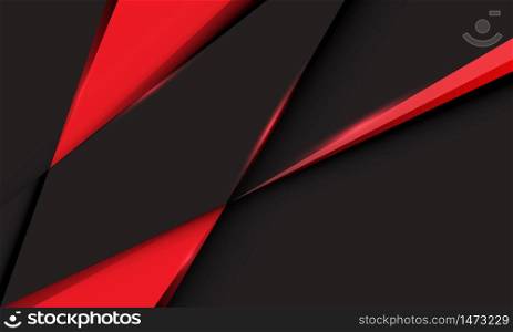 Abstract red triangle on dark grey metallic design modern futuristic luxury background vector illustration.