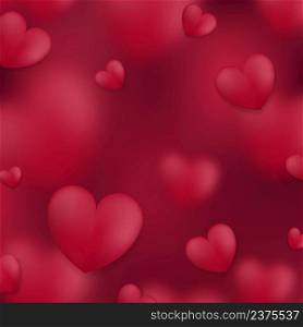 Abstract red Valentine’s Day of pattern heart background. Well organized objects, each layer background. Illustration vector