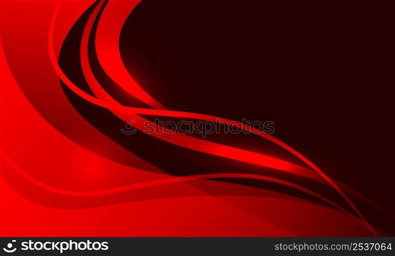 Abstract red wave curve dynamic design modern luxury creative background vector illustration.