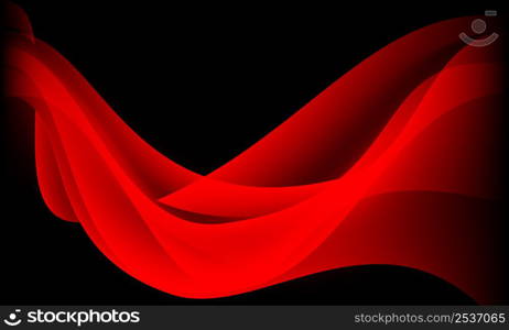 Abstract red wave curve on black design modern luxury futuristic background vector illustration.