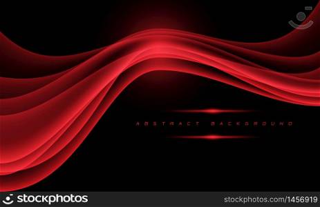 Abstract red wave curve with blank space on black design modern futuristic background vector illustration.