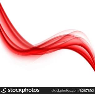 Abstract red wave. Softness smooth dynamic illustration