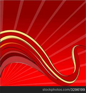 abstract red waves, vector art illustration; more drawings in my gallery