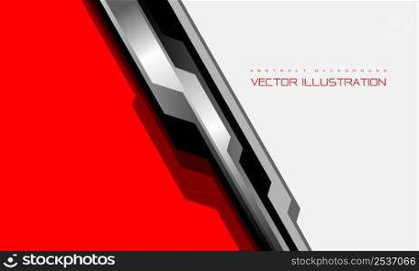 Abstract red white black cyber circuit slash dynamic with blank space design modern luxury futuristic technology background vector illustration.