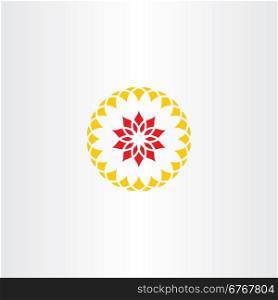 abstract red yellow flower sign symbol logo