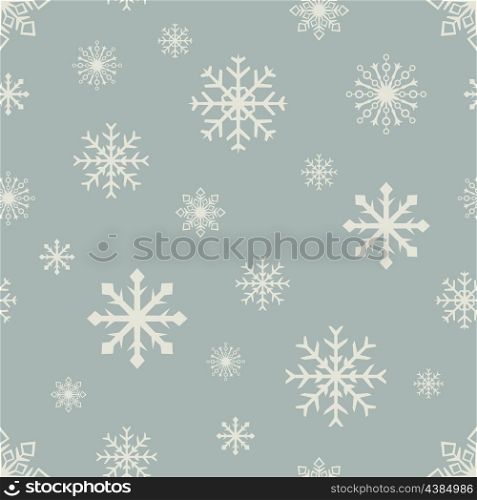 Abstract retro color seamless snowflake vector pattern.