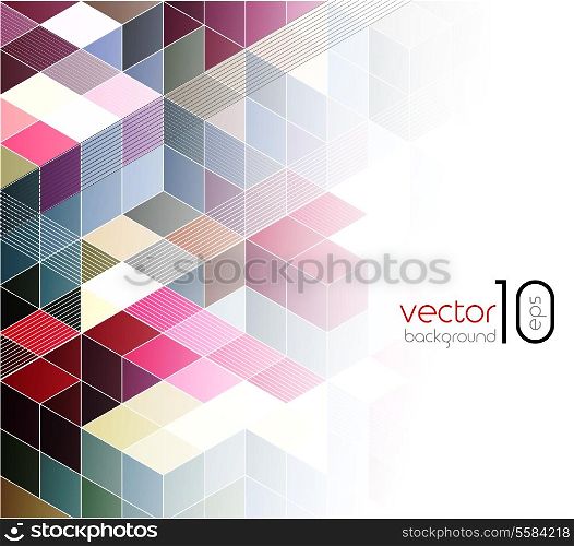 Abstract retro cubes vector background. EPS 10