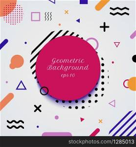 Abstract retro geometric element colorful on white background memphis style. Vector illustration