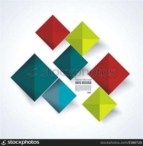 Abstract rhombus background with shadow, vector illustration.