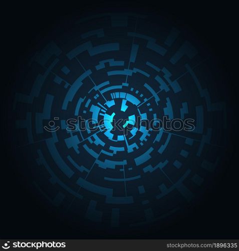 Abstract ring geometric figure on a dark blue background. Gradient fill. Beautiful background for design. Vector EPS 10.