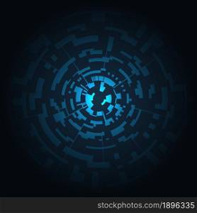 Abstract ring geometric figure on a dark blue background. Gradient fill. Beautiful background for design. Vector EPS 10.