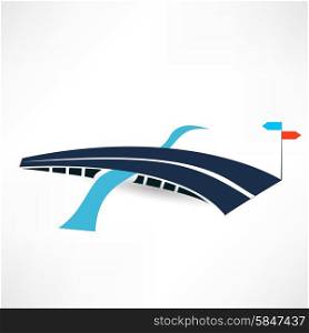 abstract road bridge icon