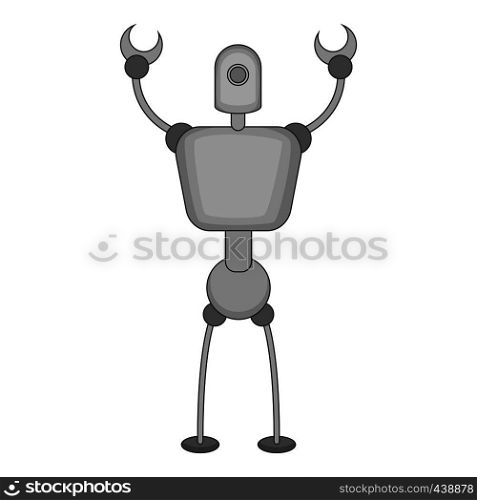 Abstract robot icon in monochrome style isolated on white background vector illustration. Abstract robot icon monochrome