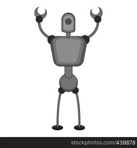 Abstract robot icon in monochrome style isolated on white background vector illustration. Abstract robot icon monochrome