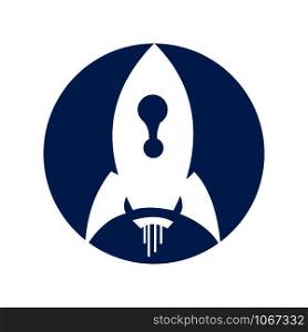 Abstract rocket vector logo design template.