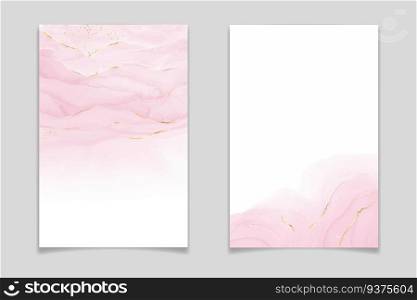 Abstract rose blush liquid watercolor background with golden lines, dots and stains. Pastel marble alcohol ink drawing effect. Vector illustration design template for wedding invitation.. Abstract rose blush liquid watercolor background with golden lines, dots and stains. Pastel marble alcohol ink drawing effect. Vector illustration design template for wedding invitation