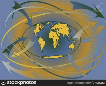 abstract rotation around earth. Vector