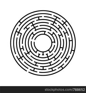 Abstract round maze. An educational game for children and adults. Simple flat vector illustration isolated on white background. Abstract round maze. An educational game for children and adults. Simple flat vector illustration isolated on white background.