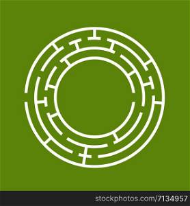 Abstract round maze. Game for kids. Puzzle for children. One entrance, one exit. Labyrinth conundrum. Flat vector illustration isolated on color background.
