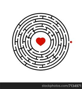 Abstract round maze. Game for kids. Puzzle for children. One entrance, one exit. Labyrinth conundrum. Flat vector illustration. Abstract round maze. Game for kids. Puzzle for children. One entrance, one exit. Labyrinth conundrum. Flat vector illustration.