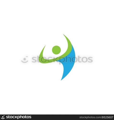 Abstract round symbol with happy human silhouette