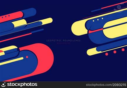 Abstract rounded lines pattern design of geometric artwork template. Overlapping on dark blue template background. Illustration vector