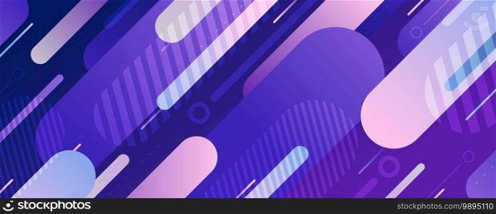 Abstract rounded lines pattern of technology design with geometric elements decoration template. Wide presentation with overlapping style of futuristic background. illustration vector