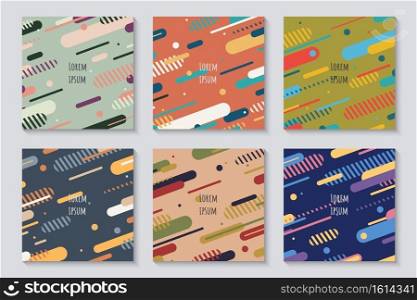 Abstract rounded lines pattern of vector cover card set. Minimal style of cover space artwork background. illustration vector 