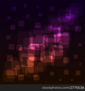 Abstract rounded squares colorful lights background. EPS10 file.