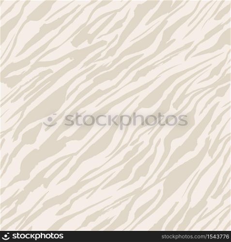 Abstract Safari pattern, white tiger or zebra seamless print, vector background. African safari wild animal fur skin pattern with beige stripes, simple flat modern decoration background. Abstract Safari pattern white tiger or zebra seamless print