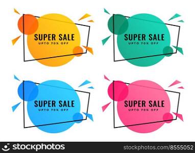 abstract sale banners in different colors