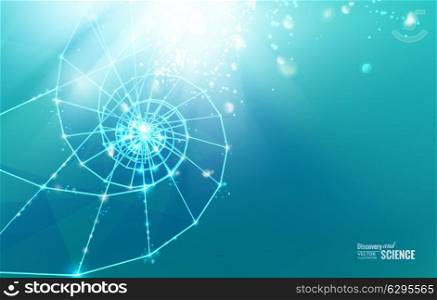 Abstract science design with polygons and triangles. Vector illustration.