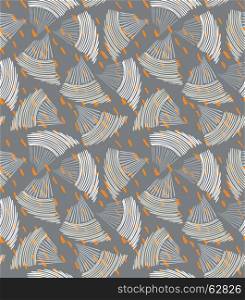 Abstract sea shell dark gray textured.Hand drawn with ink seamless background.Creative handmade repainting design for fabric or textile.Geometric pattern made of striped triangular shapes.Vintage retro colors.